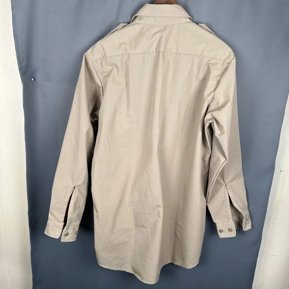 Propper Mens Tactical Ripstop Long Sleeve Shirt Tan Khaki Epaulets M/L F5302